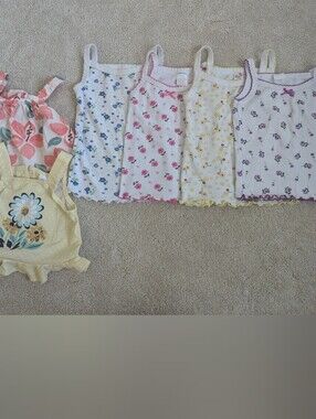 Bundle Of 6 Girls Tank Tops - Cotton, Size 12M